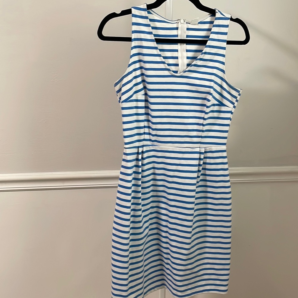 Blue and White Striped Dress